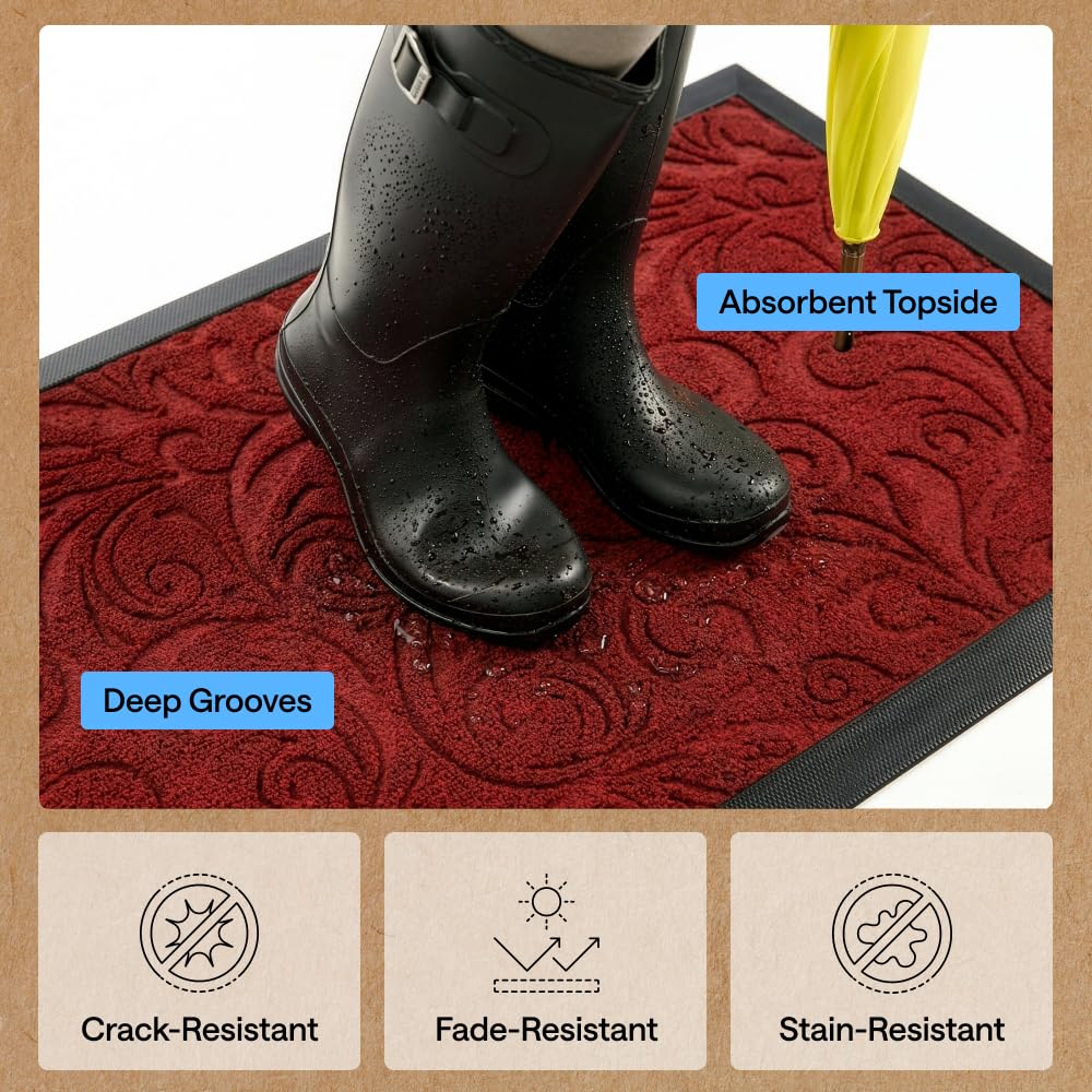 GORILLA GRIP WeatherMAX Doormat showing the bevelled rubber border