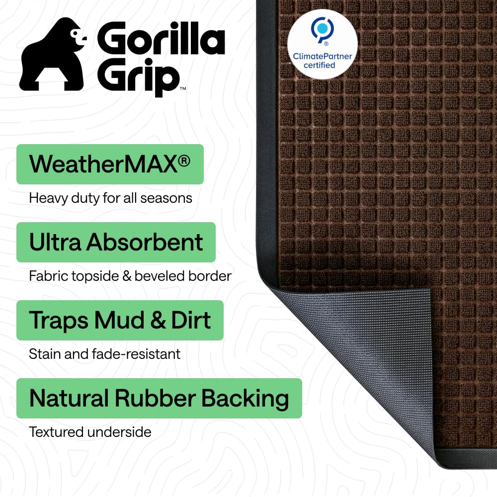 GORILLA GRIP WeatherMAX Doormat side view with deep grooves