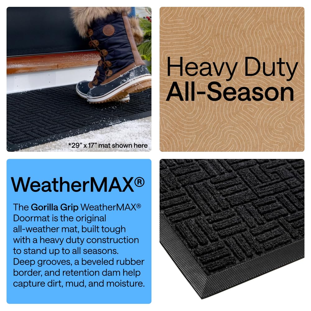 GORILLA GRIP WeatherMAX Doormat side view with rubber backing