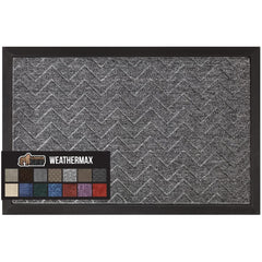 GORILLA GRIP WeatherMAX Doormat Steel Chevron front view