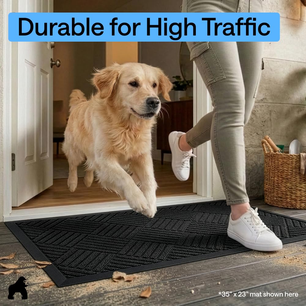 GORILLA GRIP WeatherMAX Doormat with dimensions highlighted