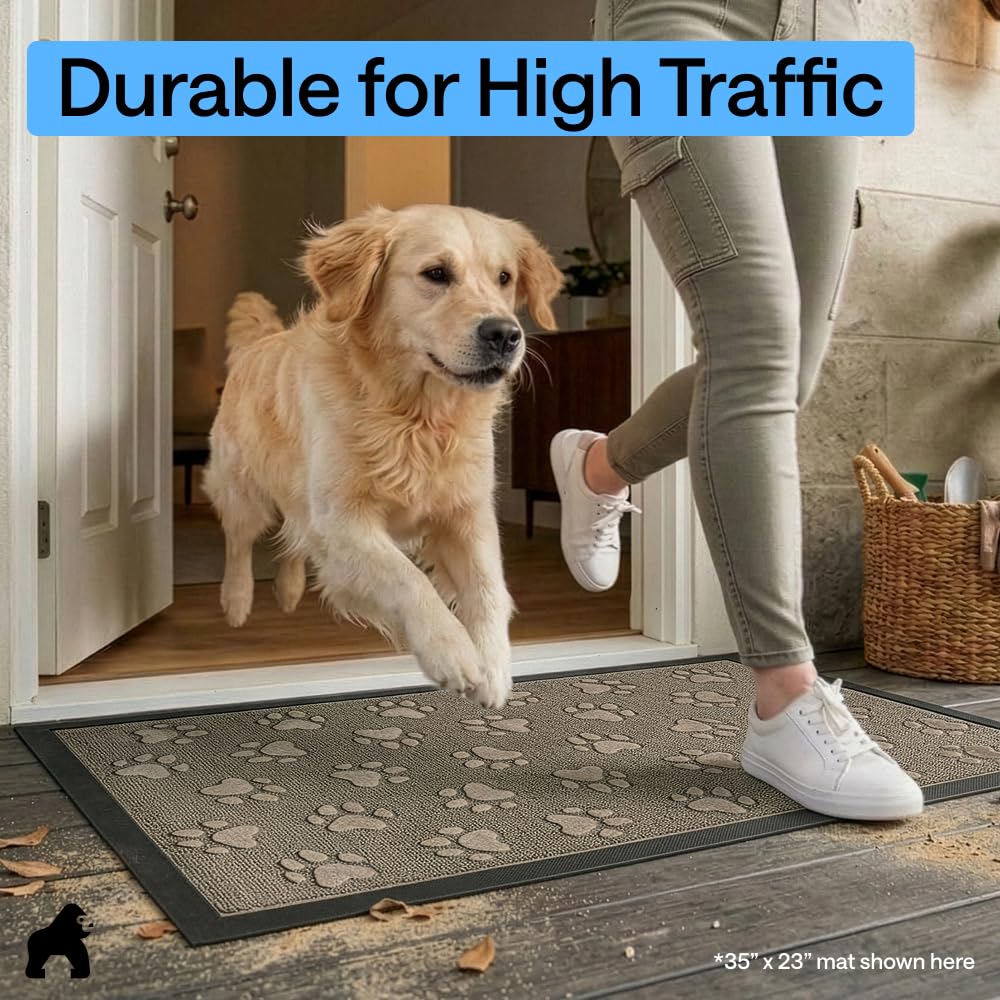 GORILLA GRIP WeatherMAX mat in a high traffic entryway