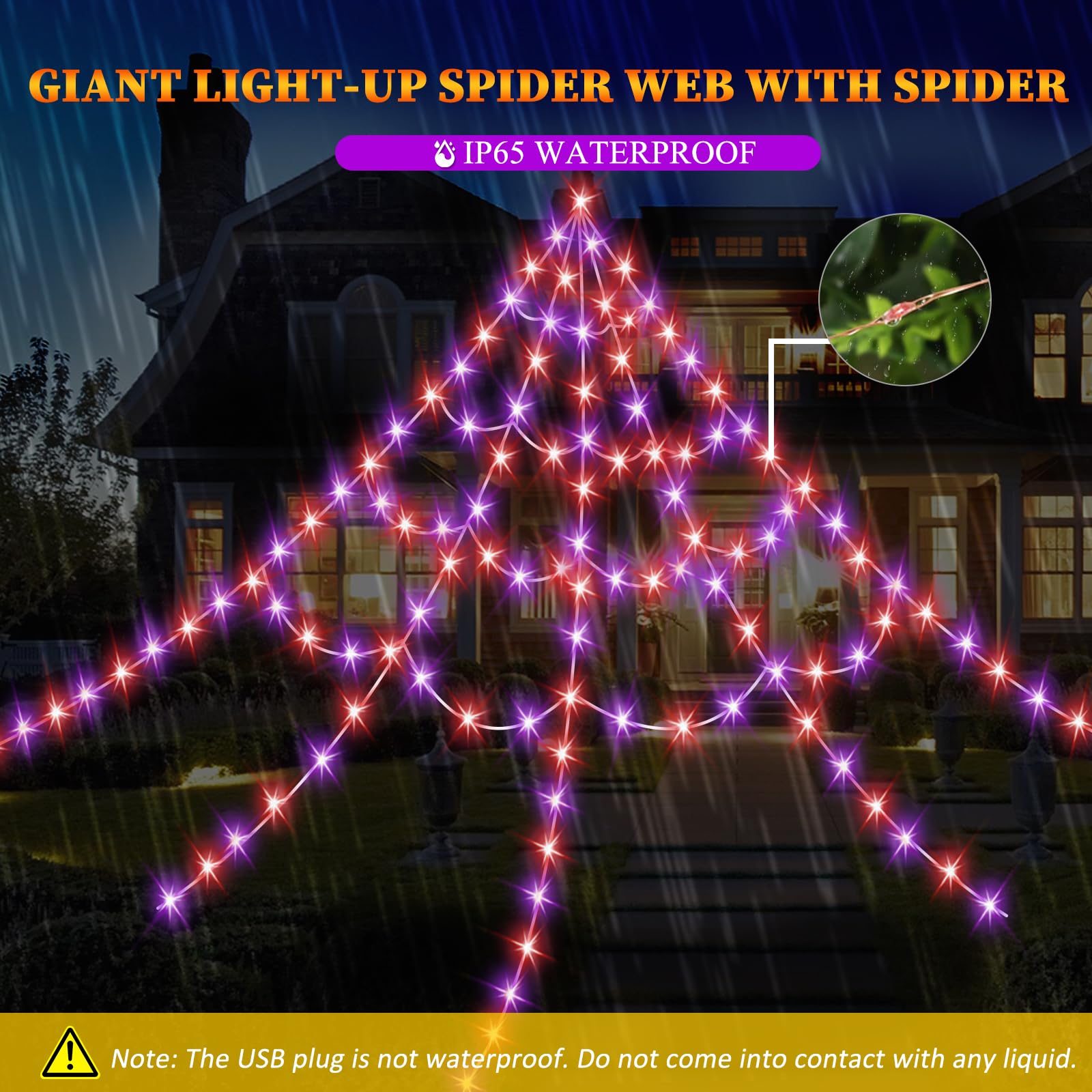 GORKAY Halloween decoration with small spiders and stretch cobweb