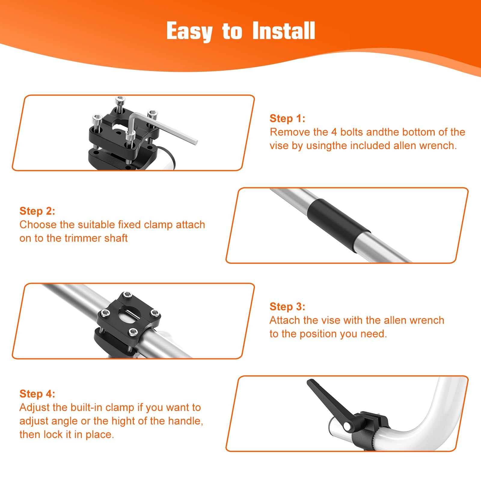 GOSDENG Weed Eater Handle Extension attached to trimmer