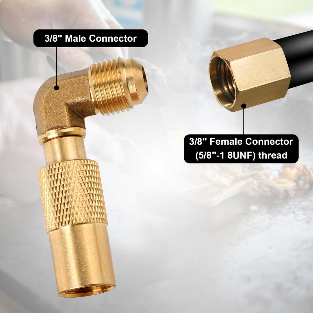 Gosknor propane elbow adapter packaging with product details