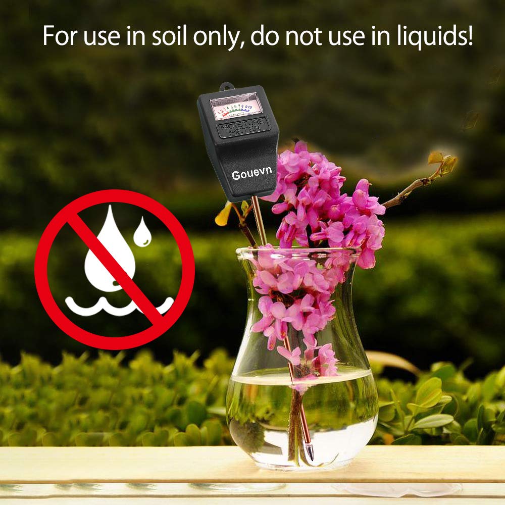 Gouevn Soil Moisture Meter displayed on garden table
