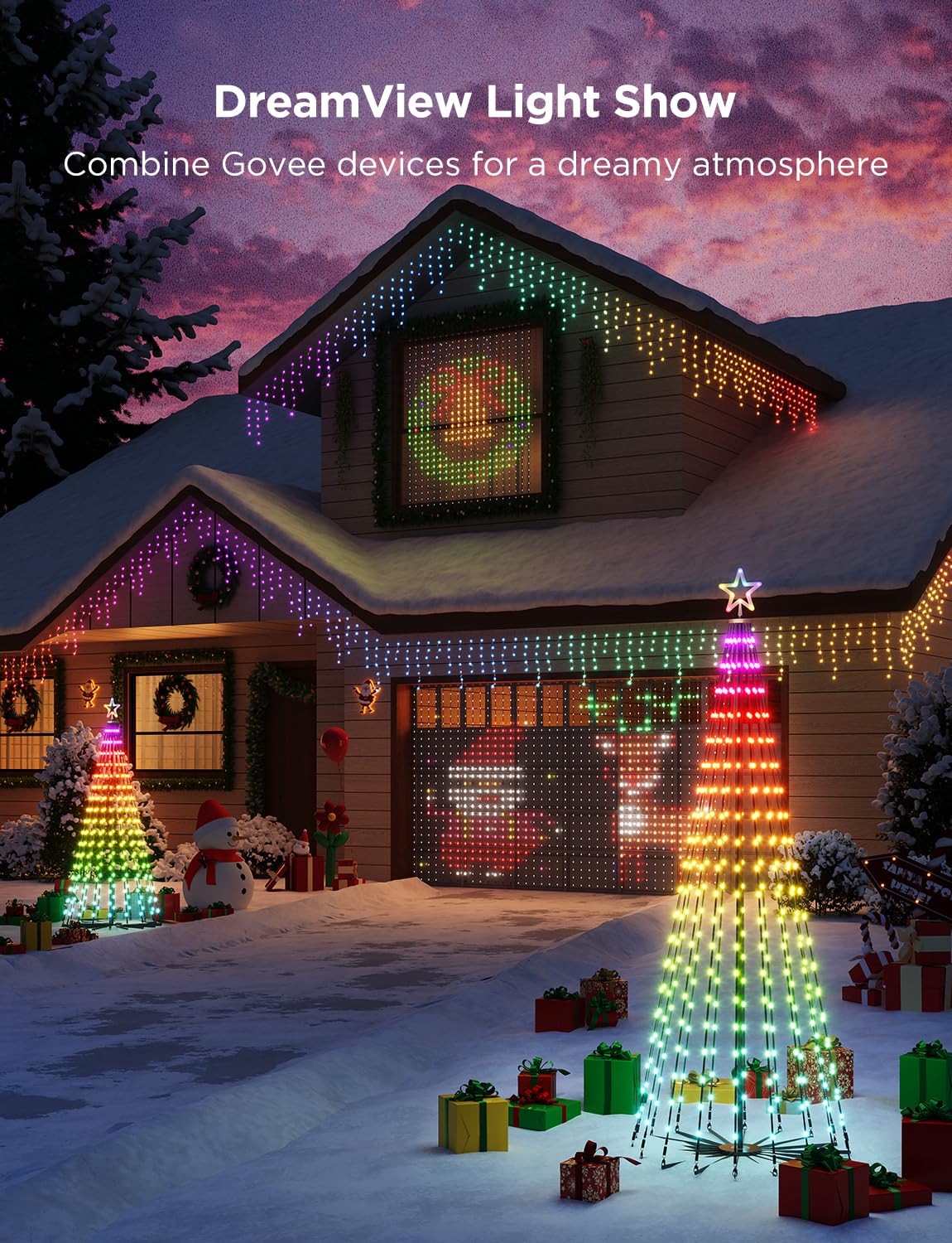 Govee Christmas Cone Tree Lights packaging and accessories