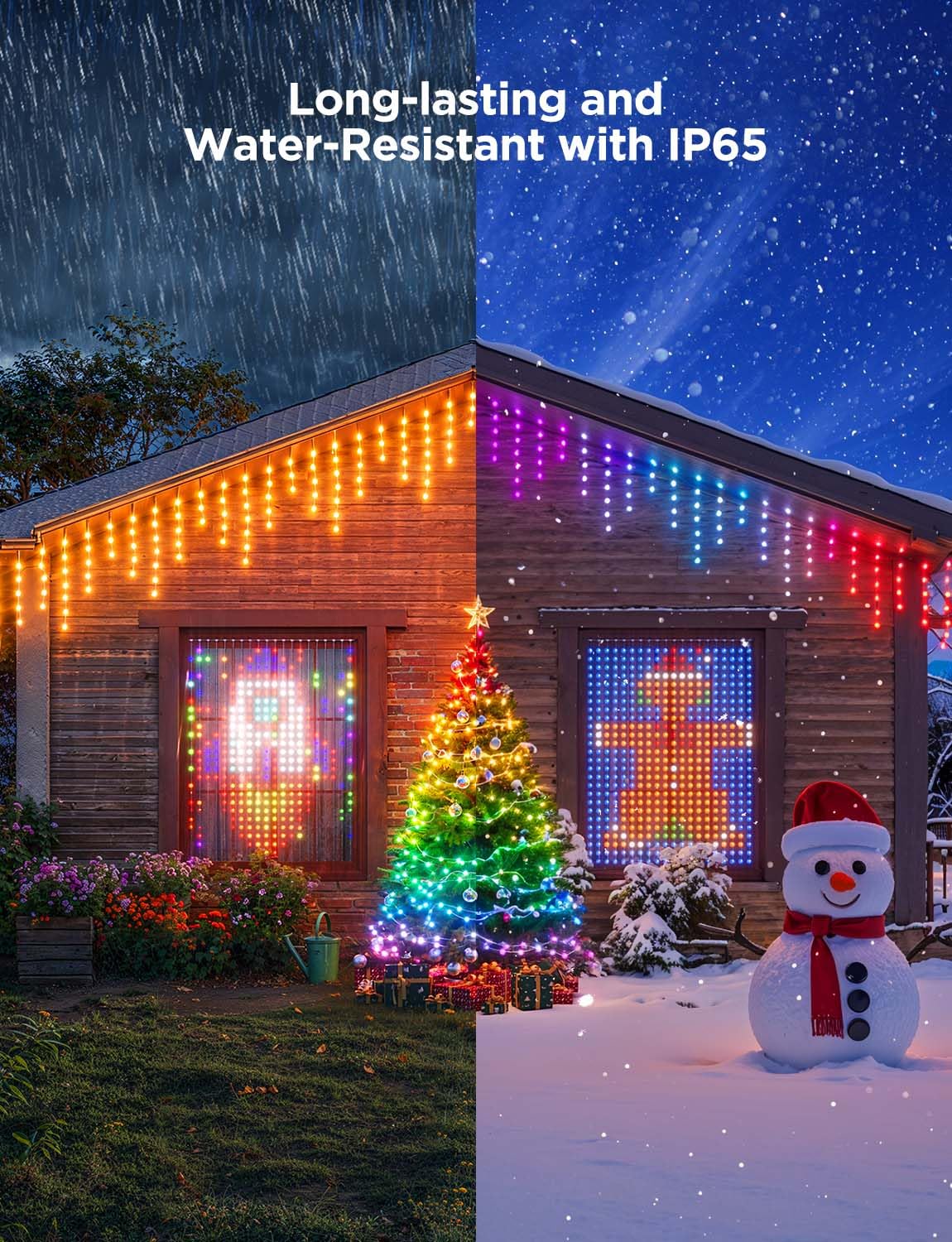 Govee Christmas lights demonstrating AI Light Show