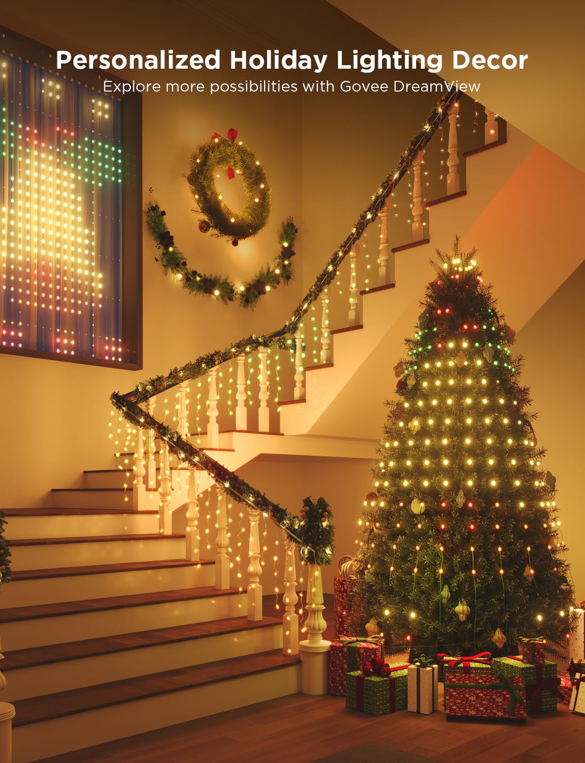 Govee Christmas Tree Lights packaging and contents