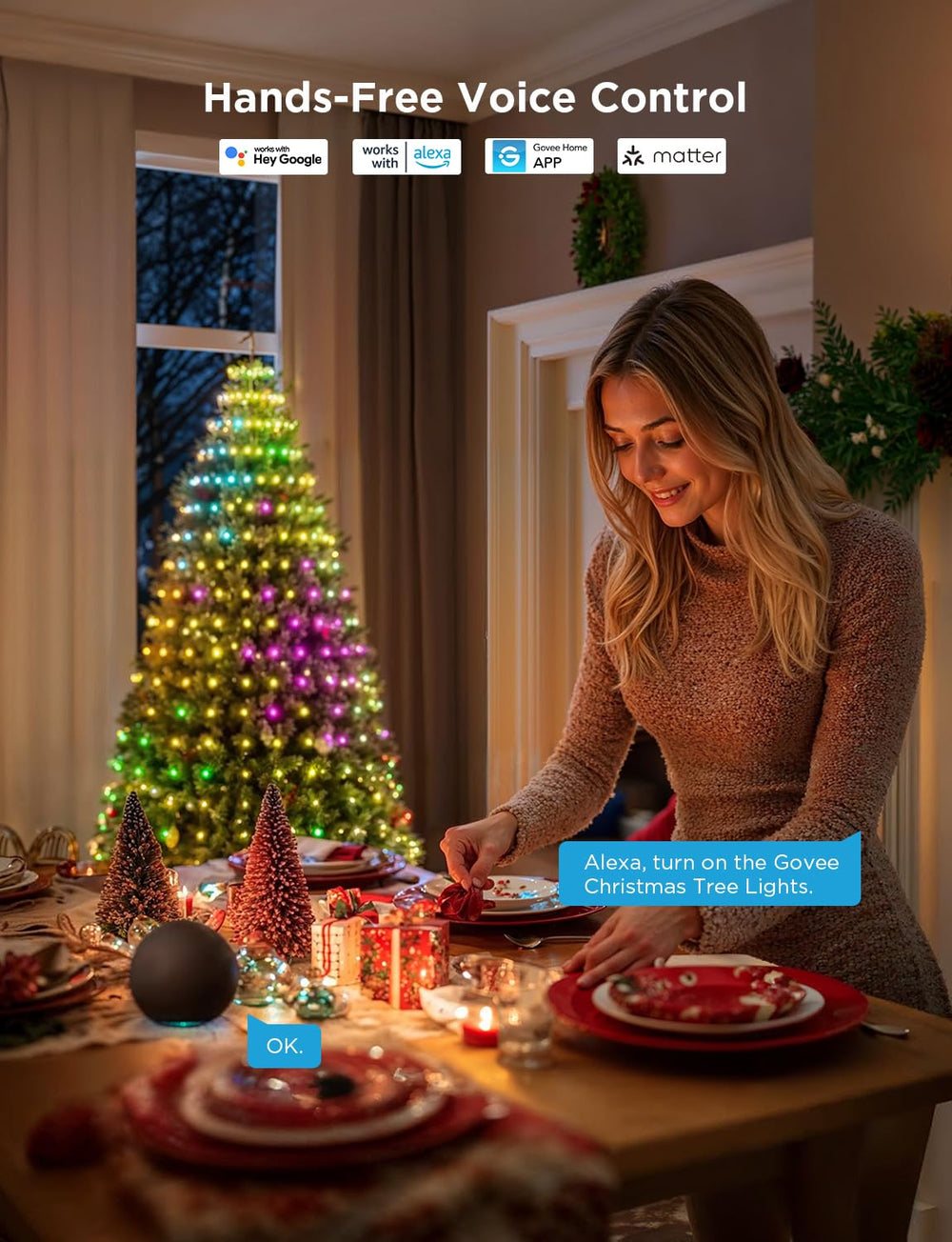 Govee Christmas Tree Lights with bar support and bracket