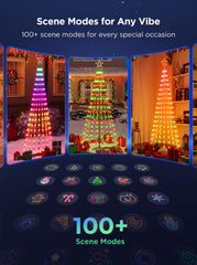 Govee Cone Tree Lights in outdoor setting during night