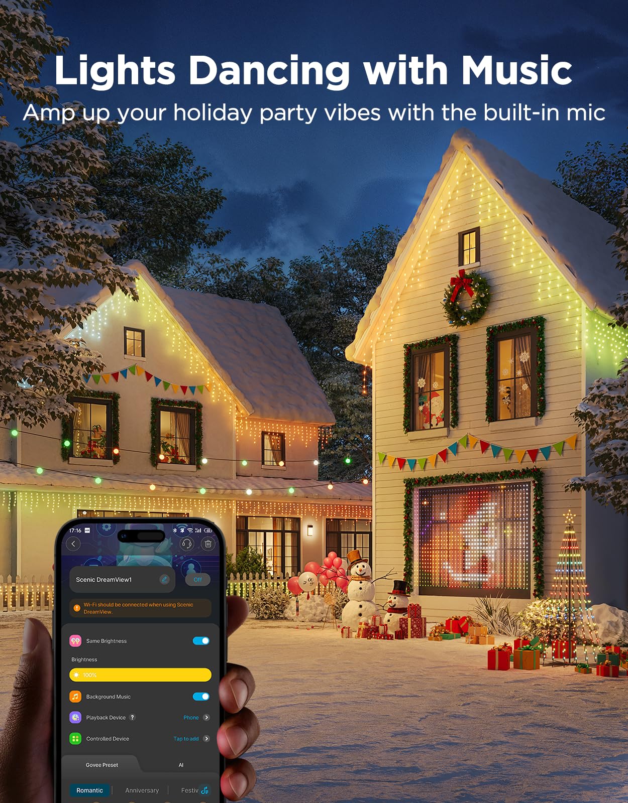 Govee Icicle Lights power adapter and user manual