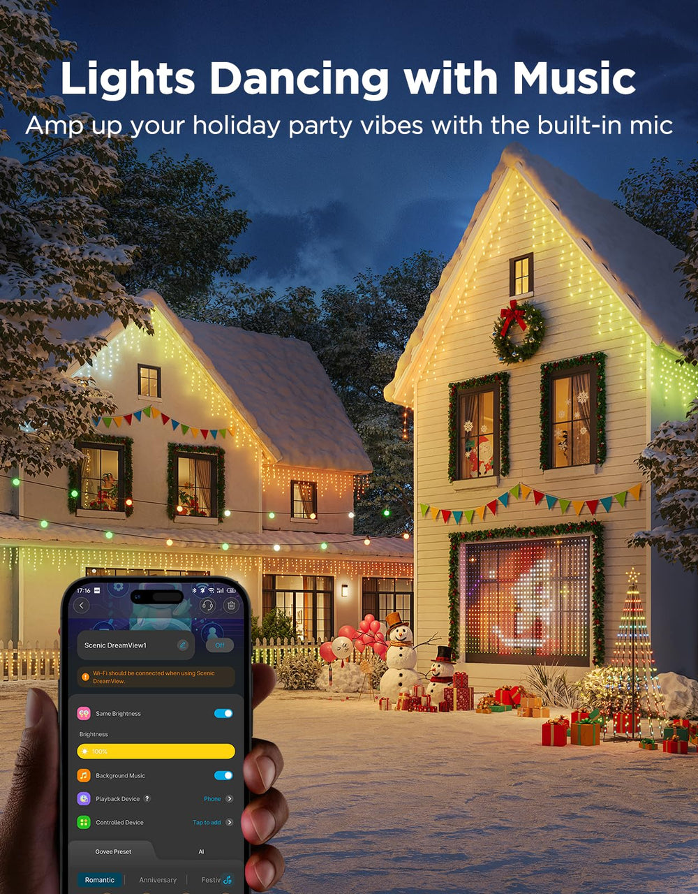 Govee Icicle Lights power adapter and user manual
