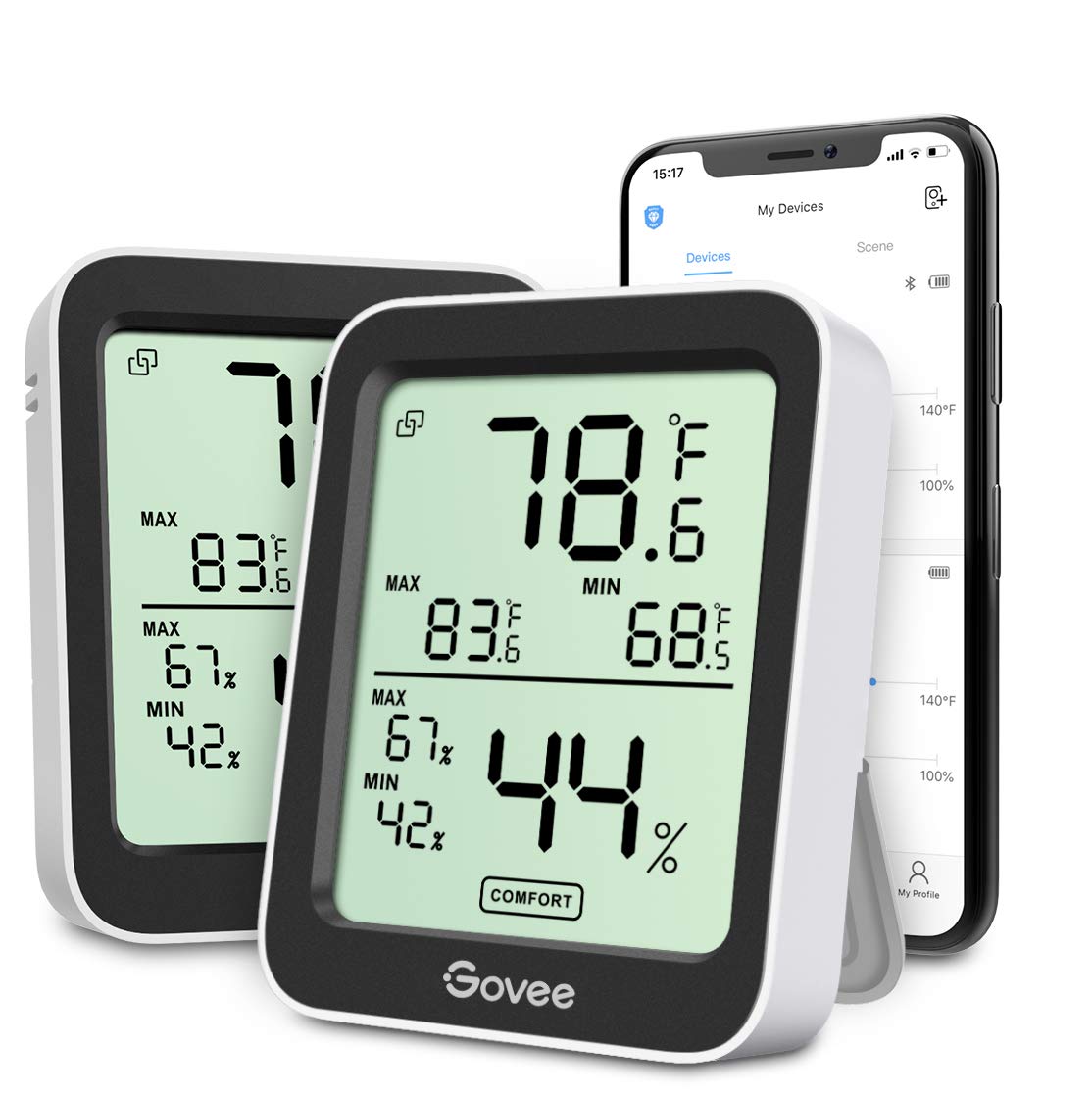 Govee Indoor Hygrometer Thermometer 2-Pack front view