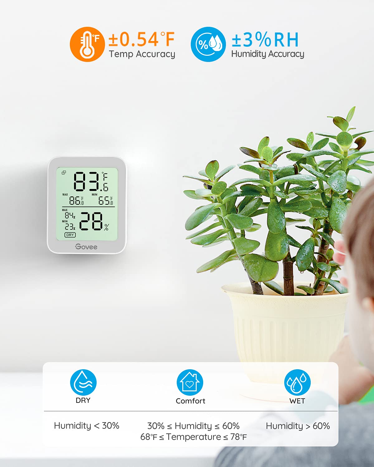 Govee Indoor Hygrometer Thermometer app interface on smartphone