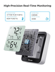 Govee Indoor Hygrometer Thermometer H5075 side view with user manual