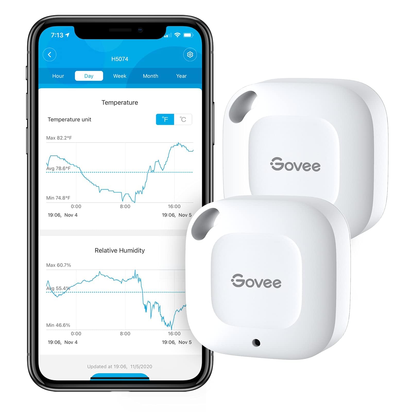 Govee Smart Bluetooth Thermometer Hygrometer front view
