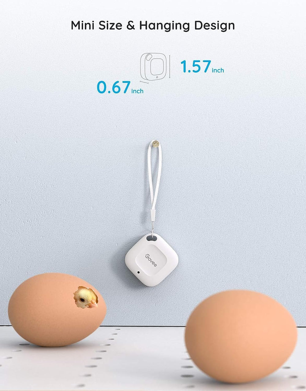 Govee Smart Bluetooth Thermometer Hygrometer mounted on wall