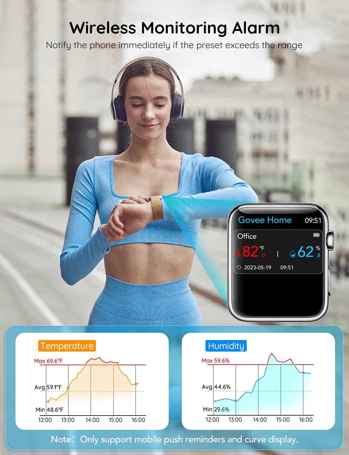 Govee WiFi Thermometer Hygrometer in use in a room