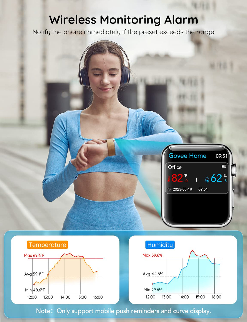 Govee WiFi Thermometer Hygrometer in use in a room