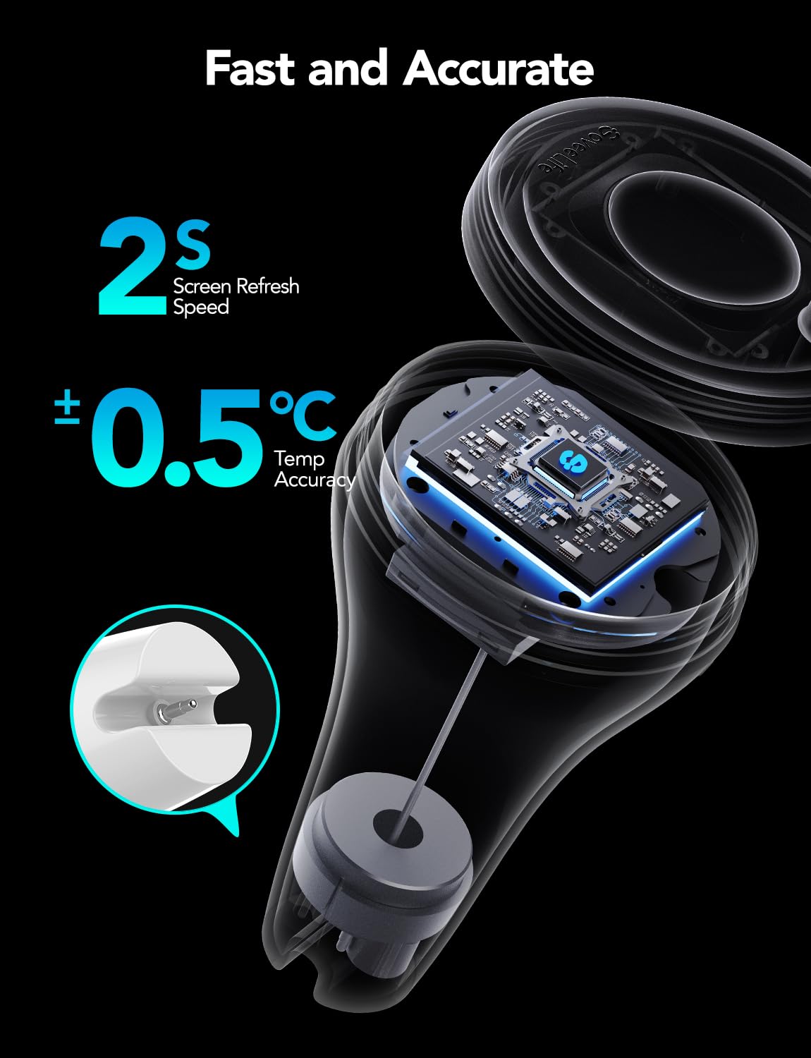 GoveeLife Pool Thermometer showing temperature in Celsius