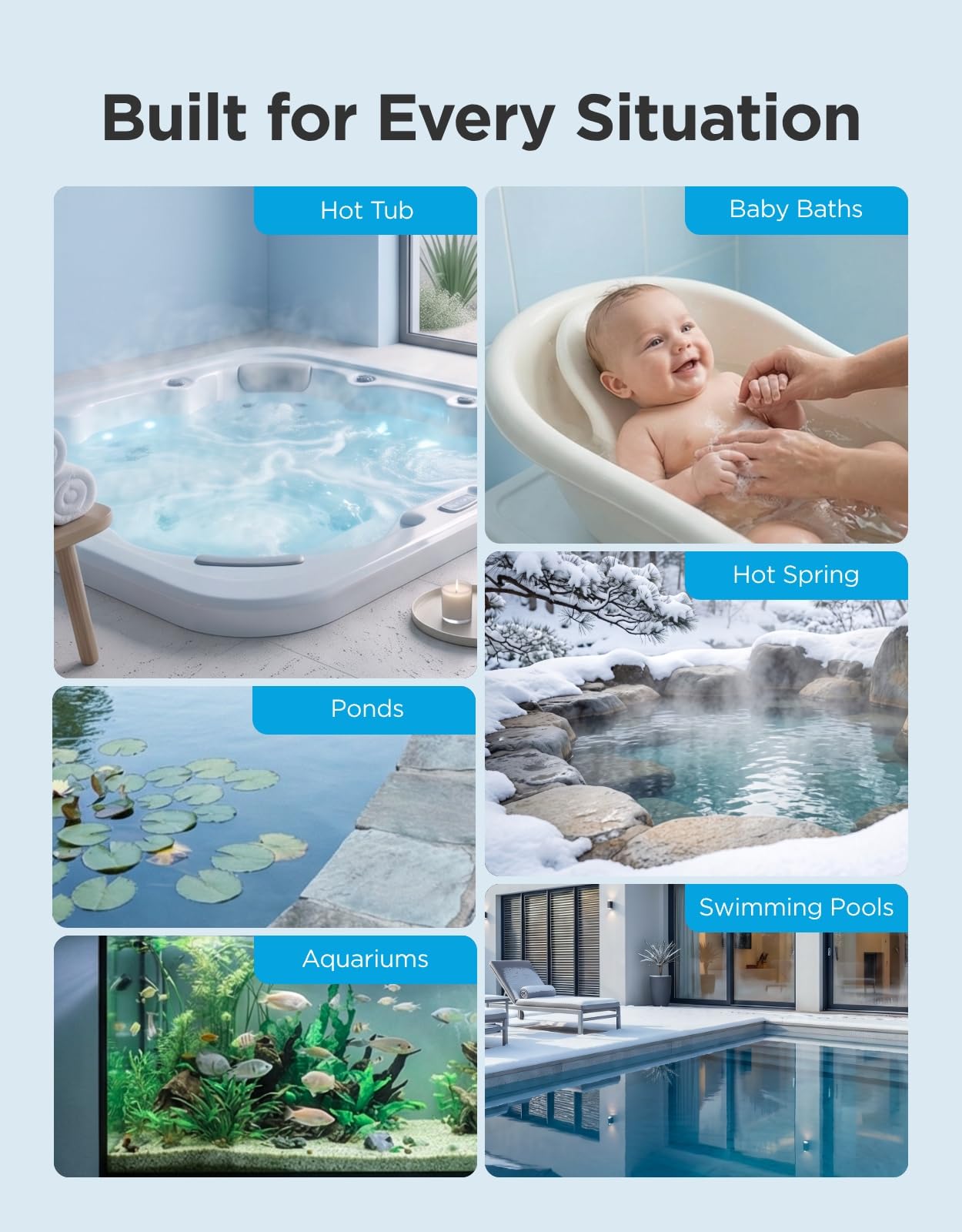 GoveeLife Smart Wireless Pool Thermometer in a garden setting