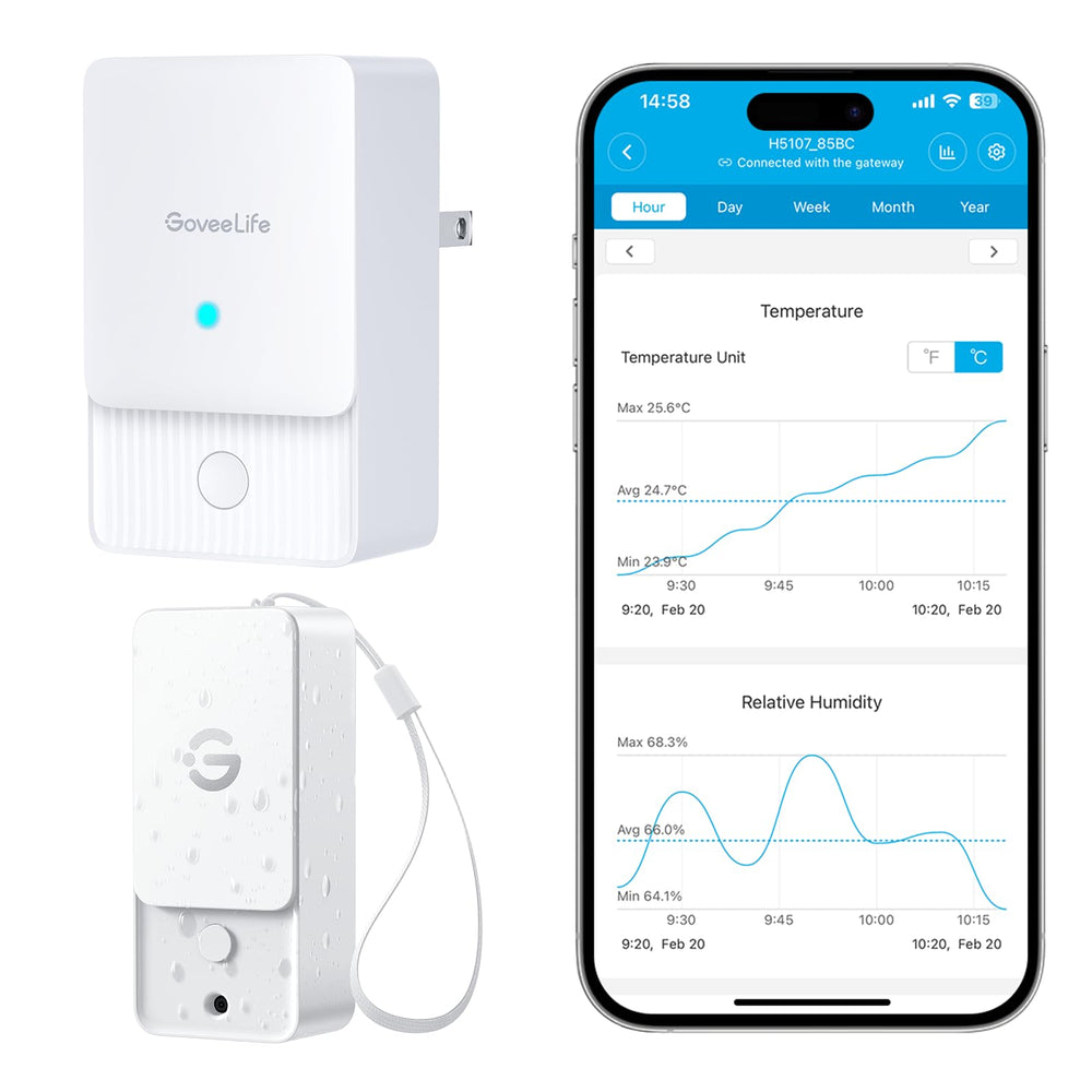 GoveeLife Wi-Fi Gateway Thermo-Hygrometer front view, white