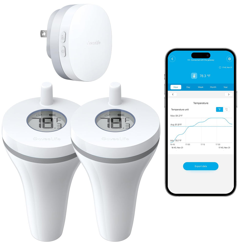 GoveeLife WiFi Pool Thermometer P1 front view with white finish