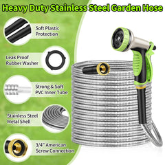 GOXAWEE 50FT garden hose with 10-function spray nozzle