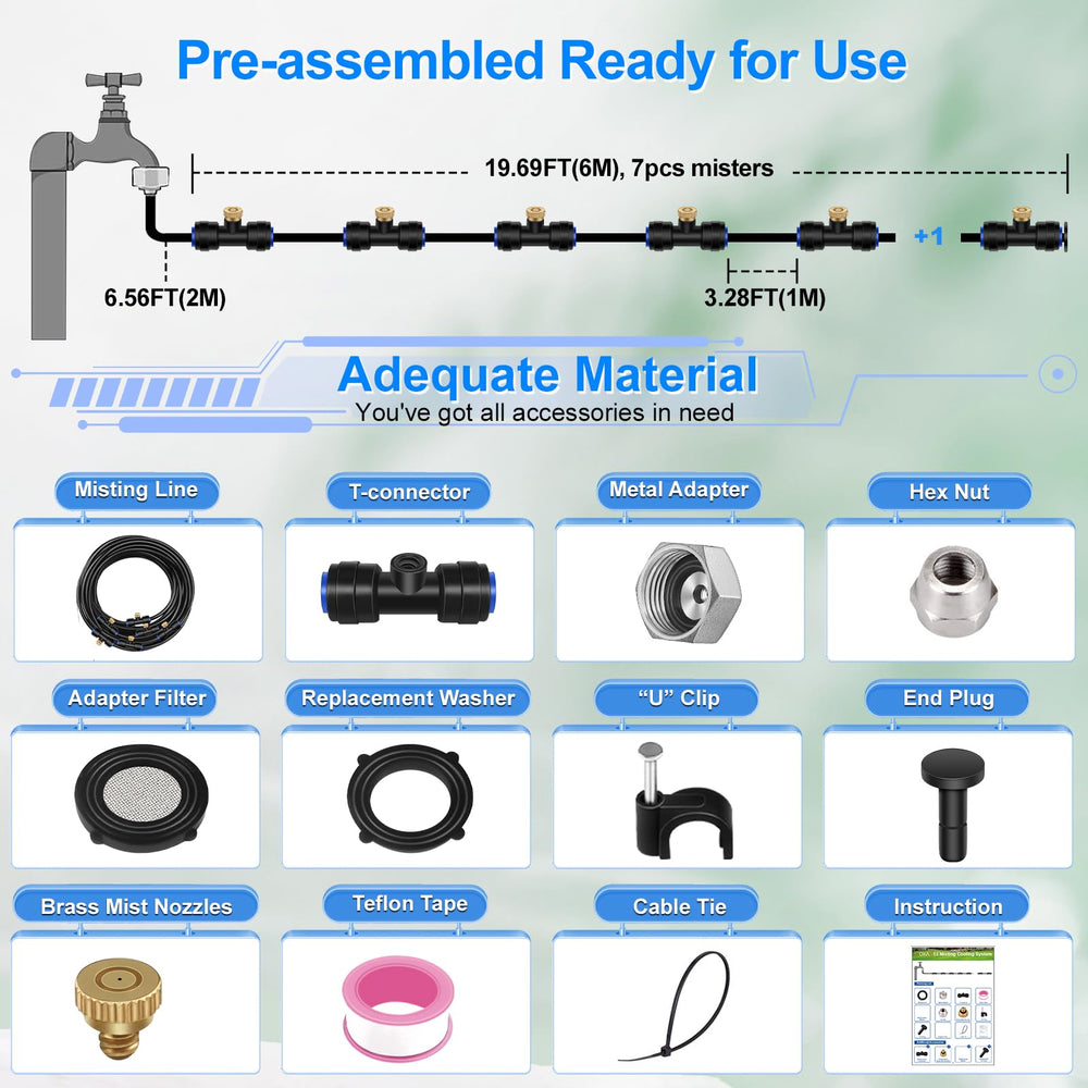 GOXAWEE Misting Cooling System components and accessories