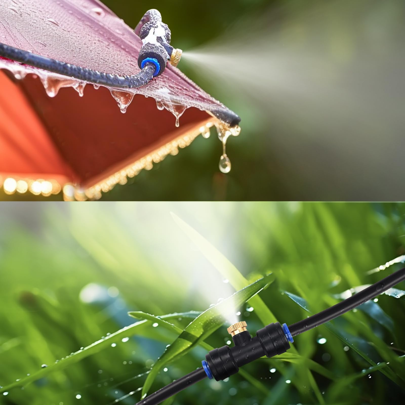 GOXAWEE misting system with water mist in garden