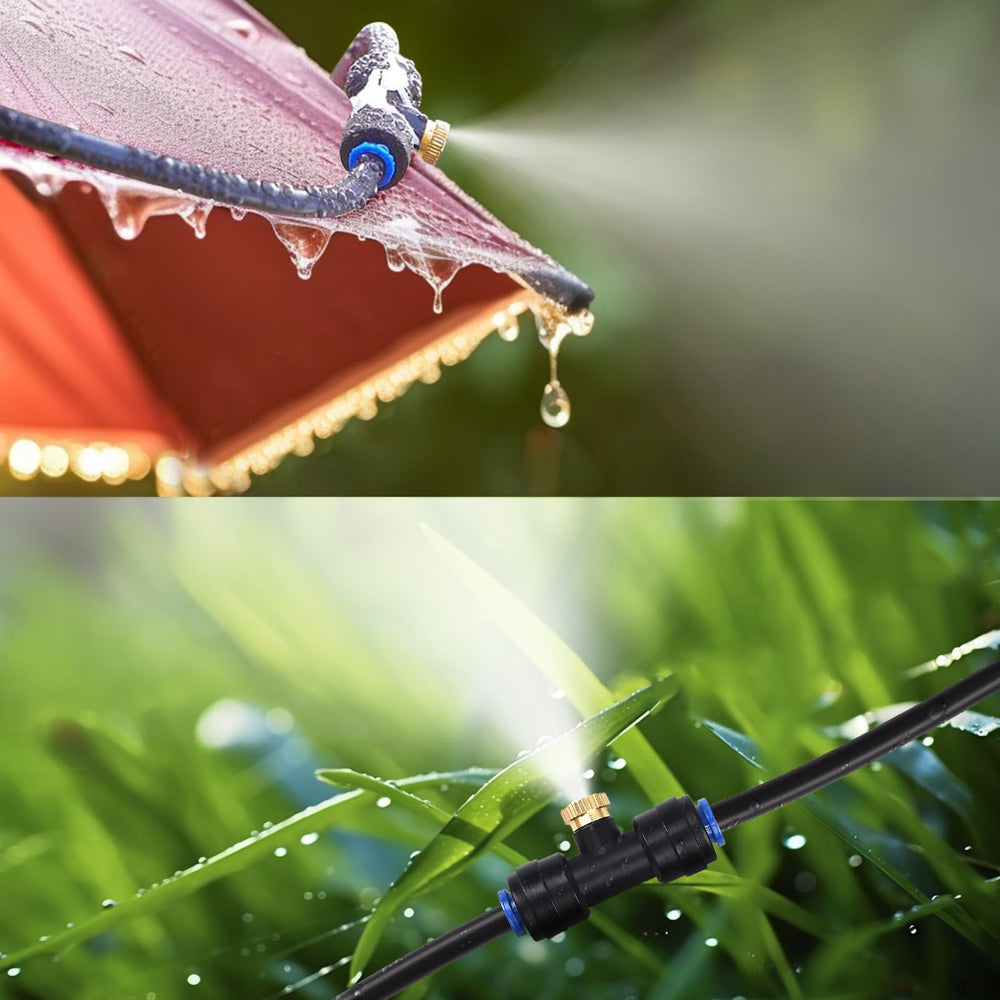 GOXAWEE misting system with water mist in garden