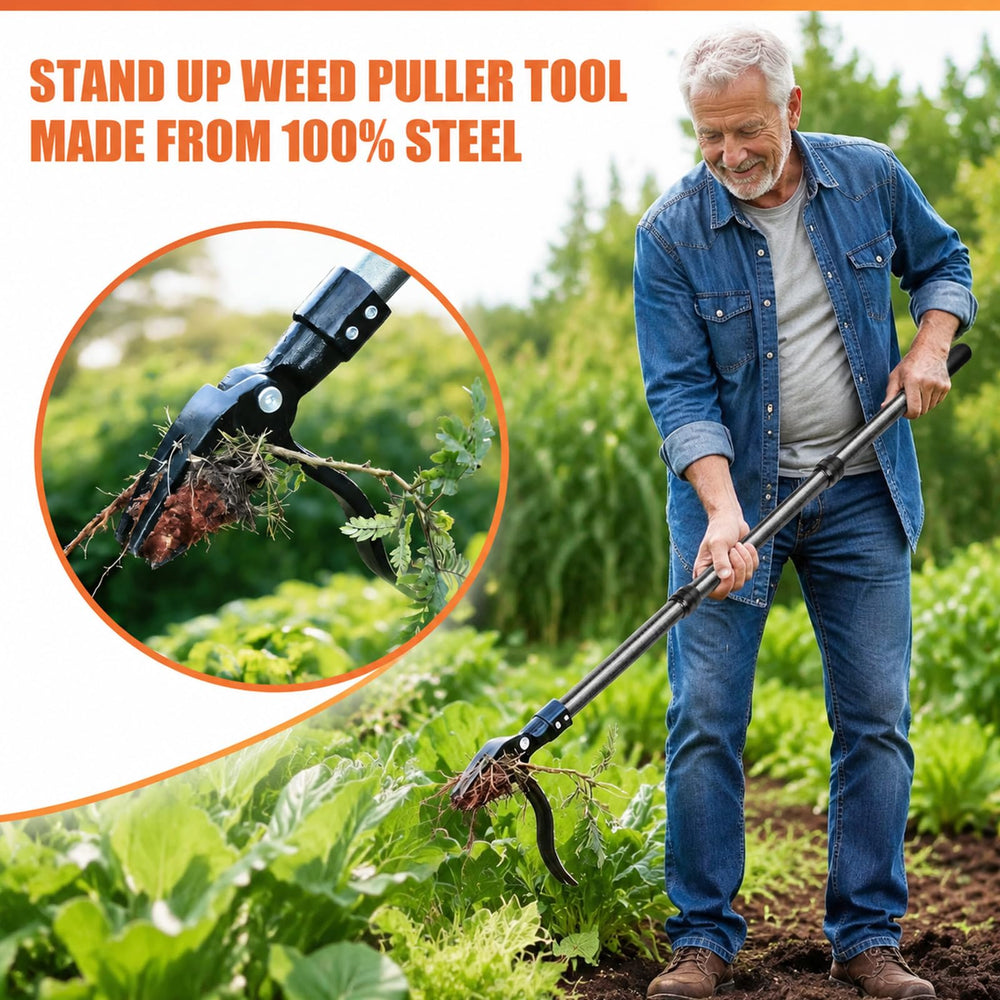 GOXAWEE Stand Up Weed Puller Tool package dimensions