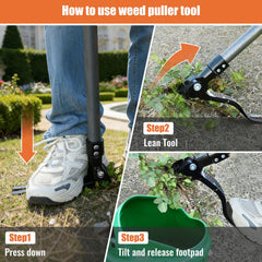 GOXAWEE weed puller tool adjustable handle at 45 inches