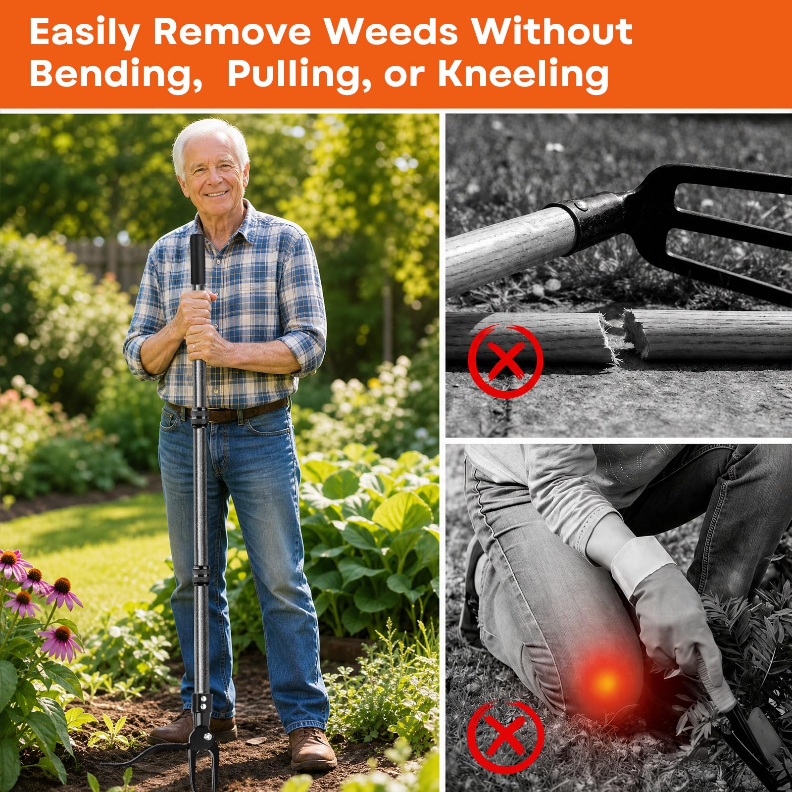 GOXAWEE weed puller tool showing heavy-duty steel construction