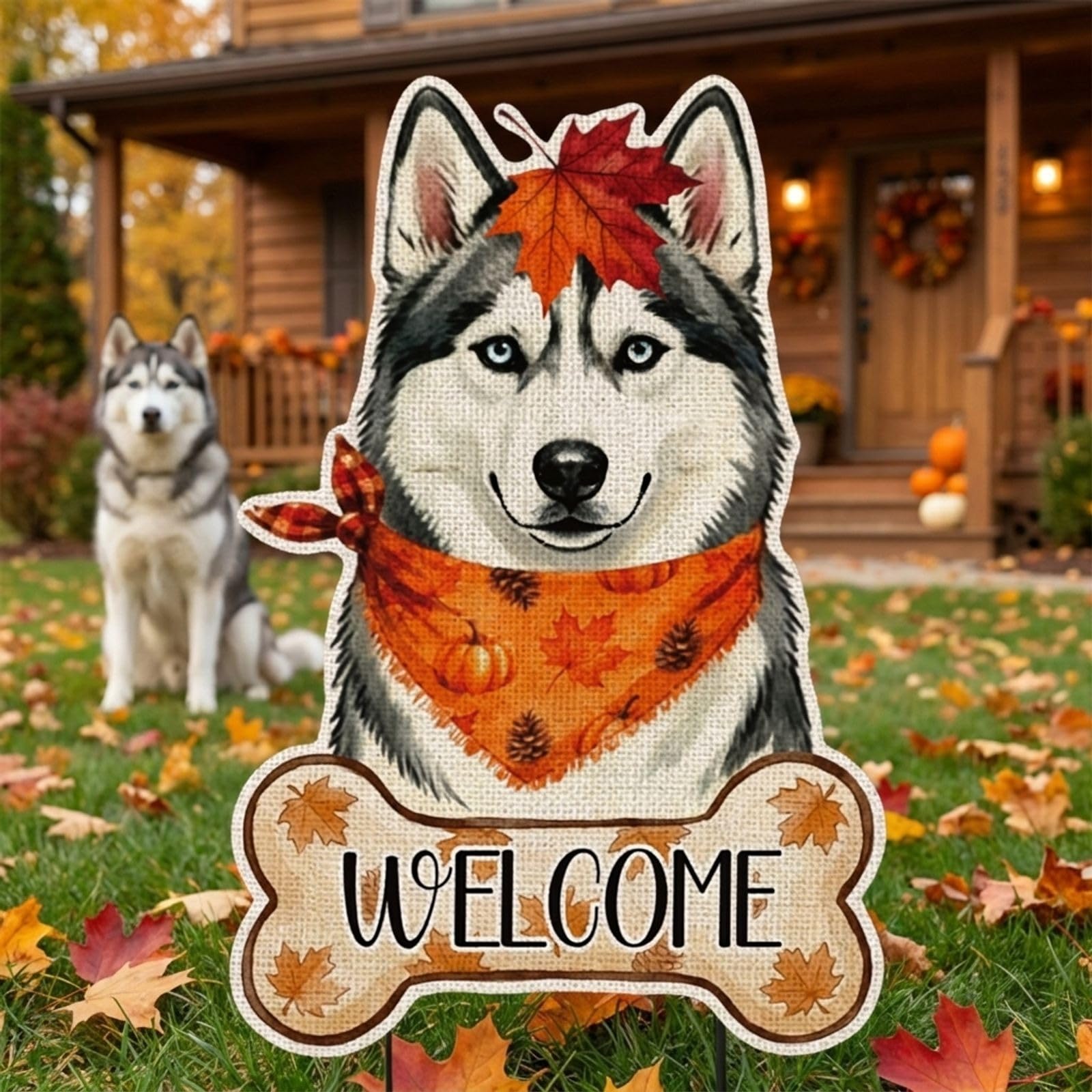 GPGHE Fall Husky Garden Flag folded for storage