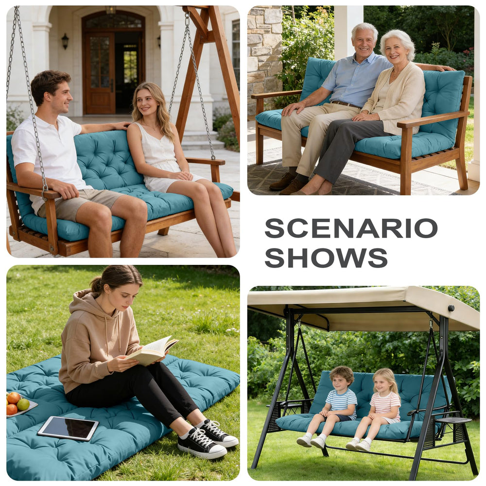 GPQAWER Outdoor Swing Cushion in outdoor setting