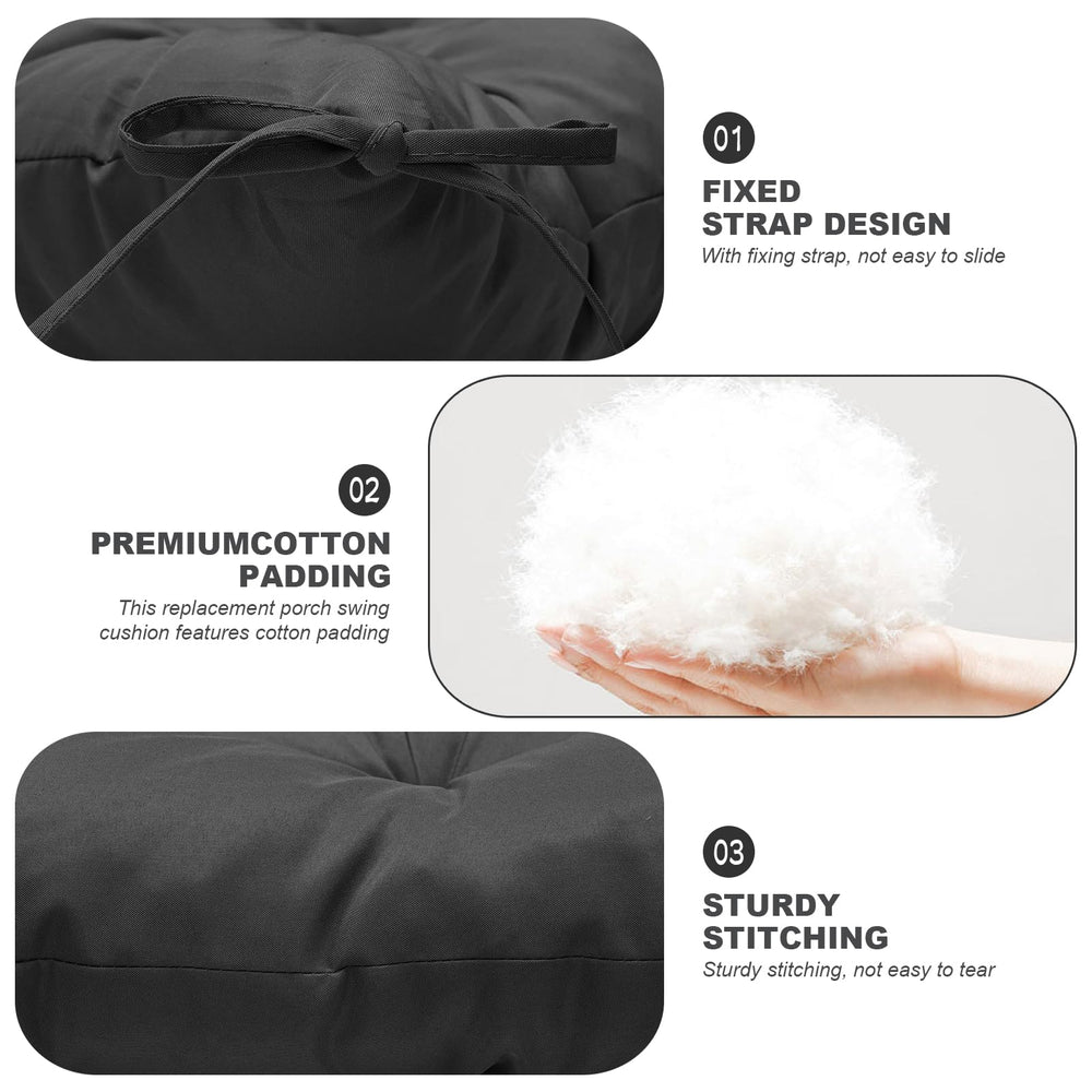 GPQAWER porch swing cushion black on patio