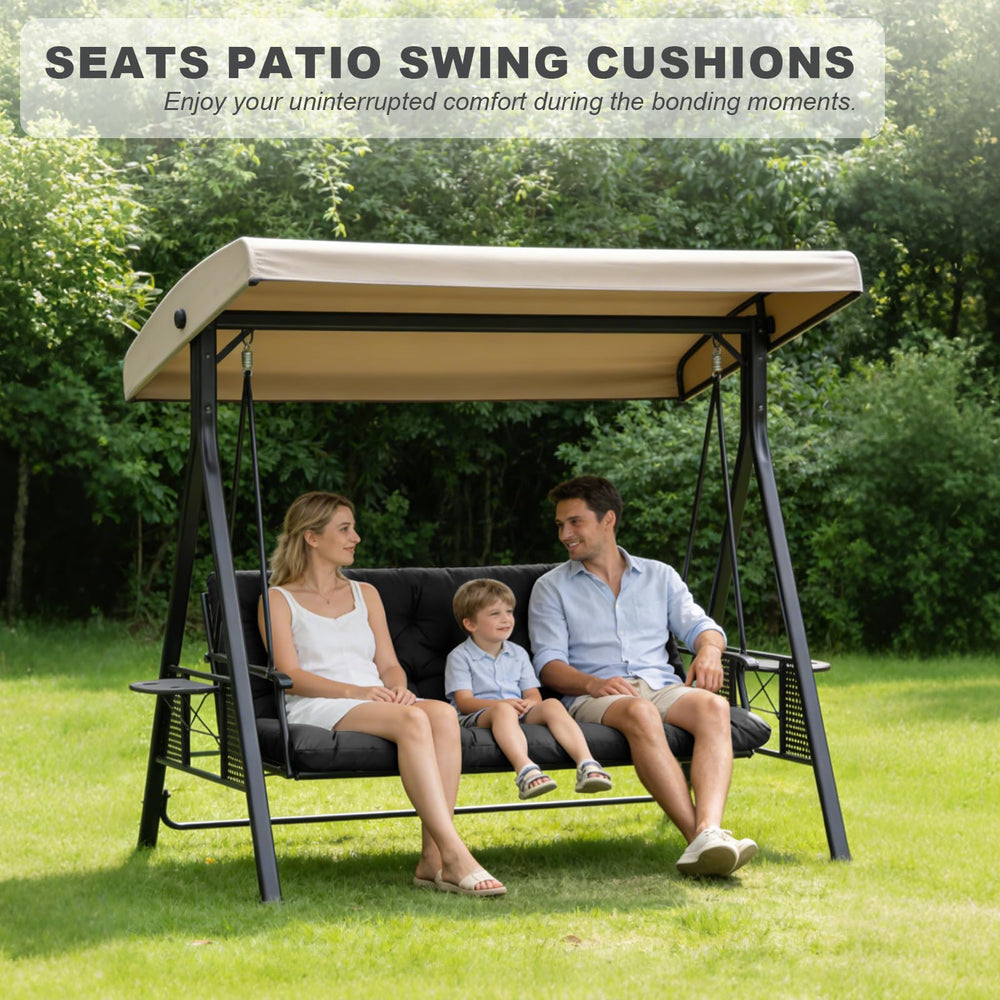 GPQAWER porch swing cushion black outdoor setting