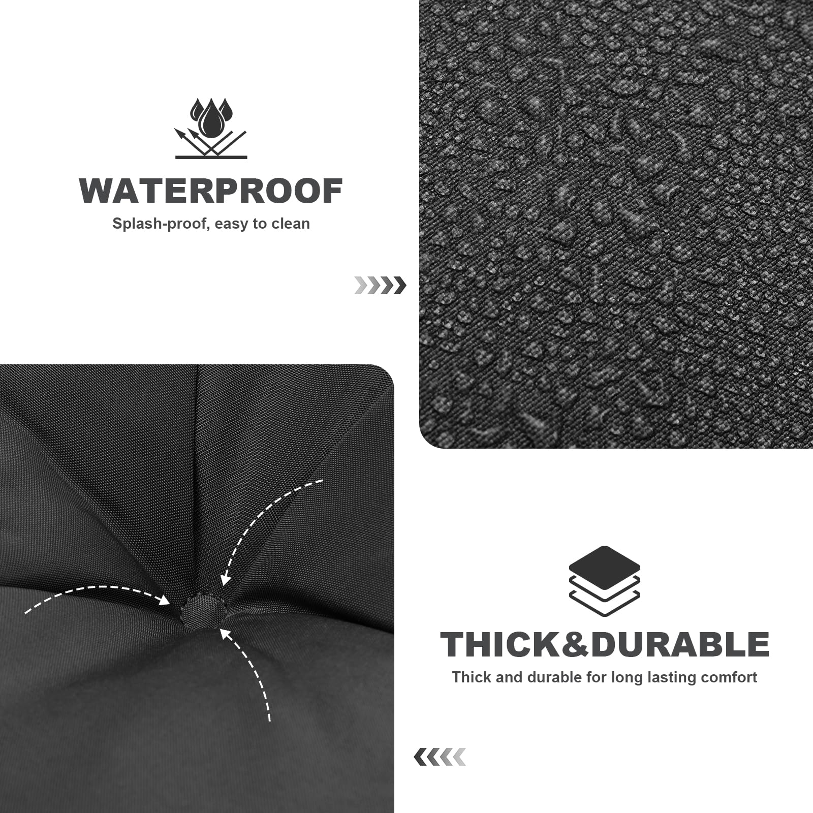 GPQAWER porch swing cushion black with ties