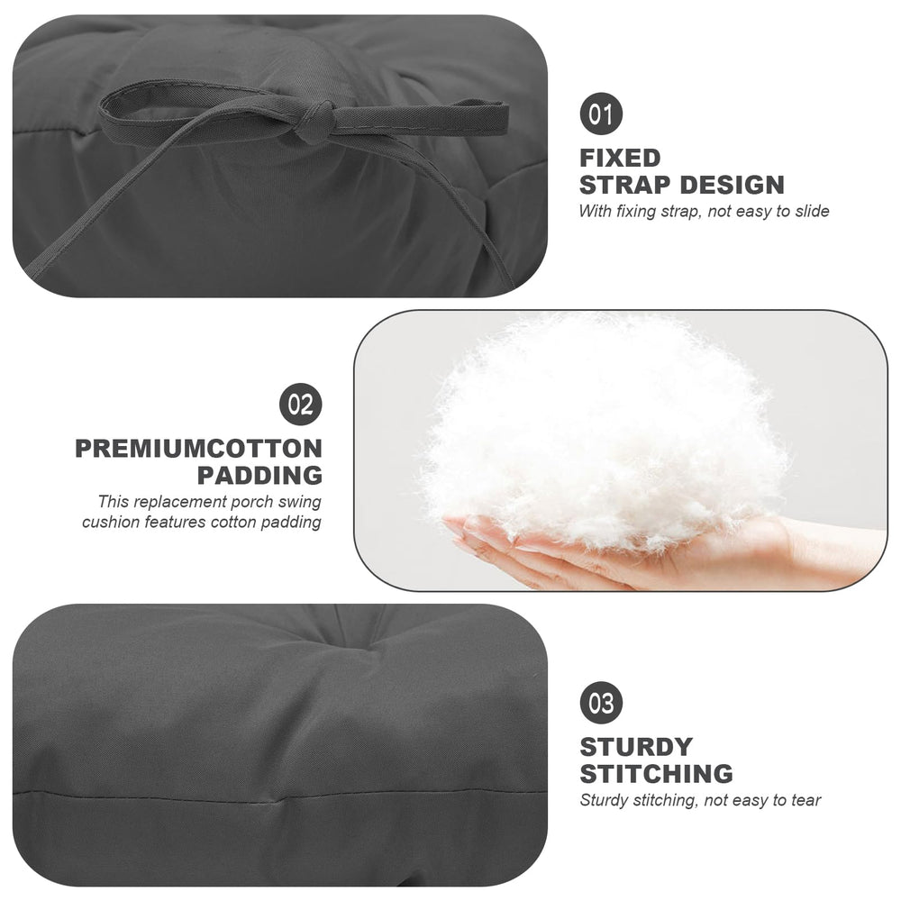 GPQAWER Porch Swing Cushion Dark Gray in outdoor setting