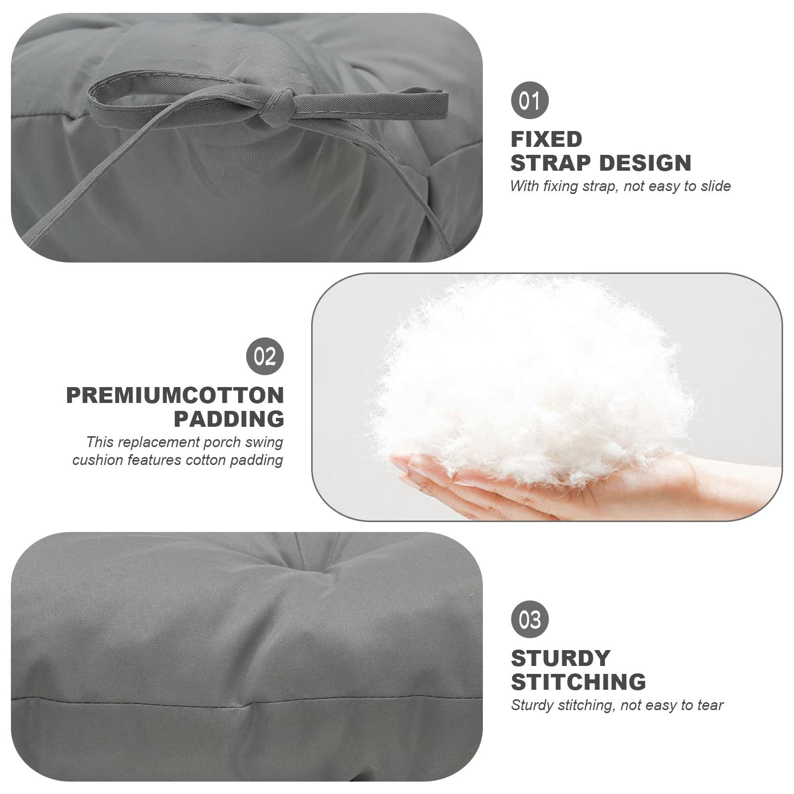 GPQAWER Porch Swing Cushion Light Gray in outdoor setting