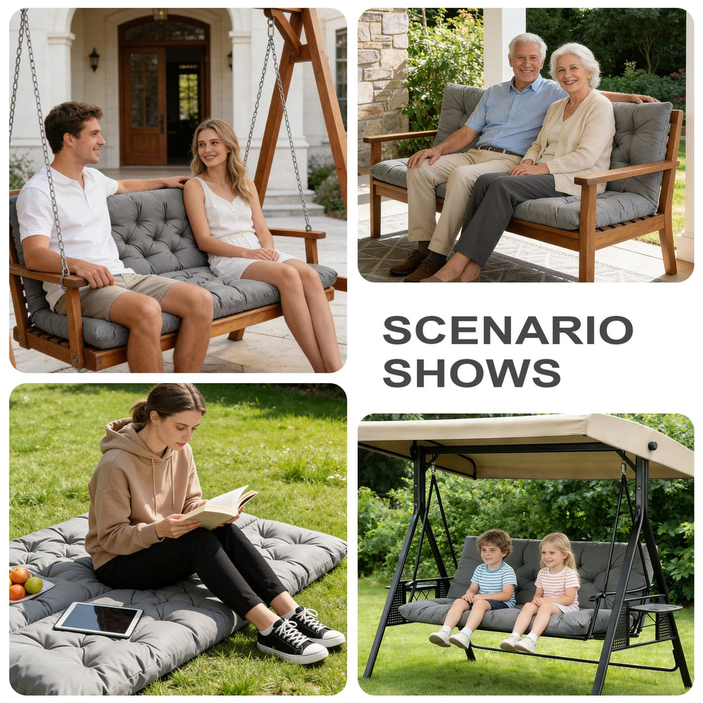 GPQAWER Porch Swing Cushion Light Gray packaging