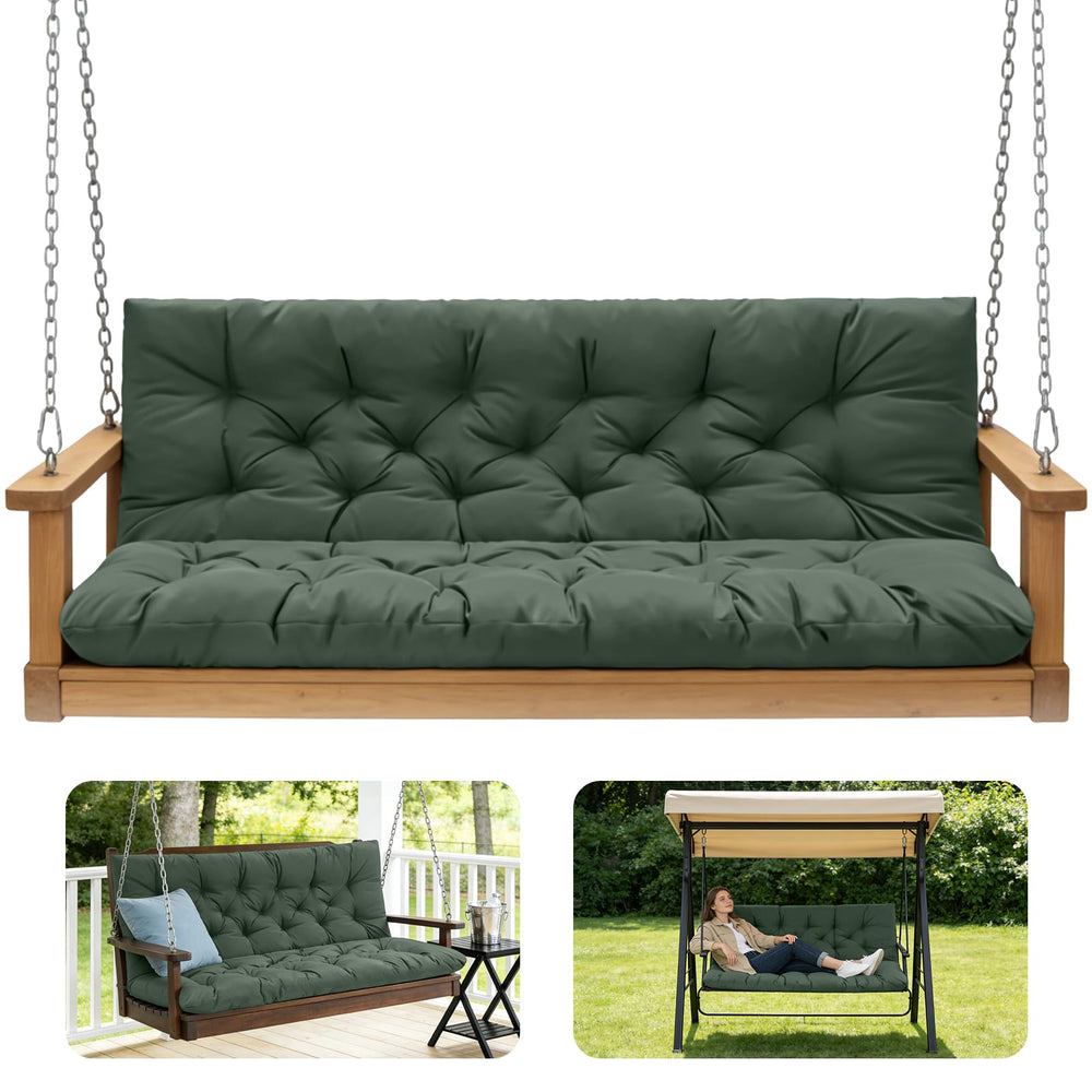 GPQAWER Porch Swing Cushions dark green front view
