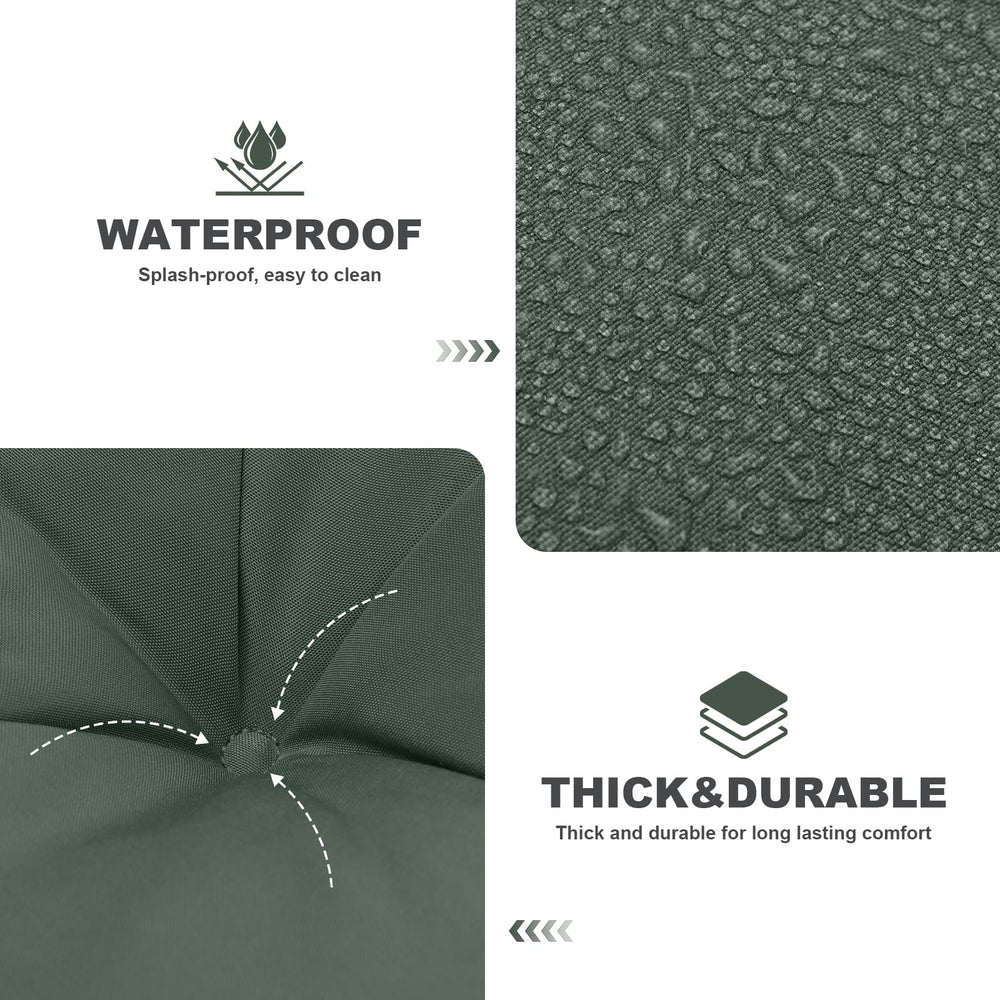 GPQAWER Porch Swing Cushions dark green on patio bench