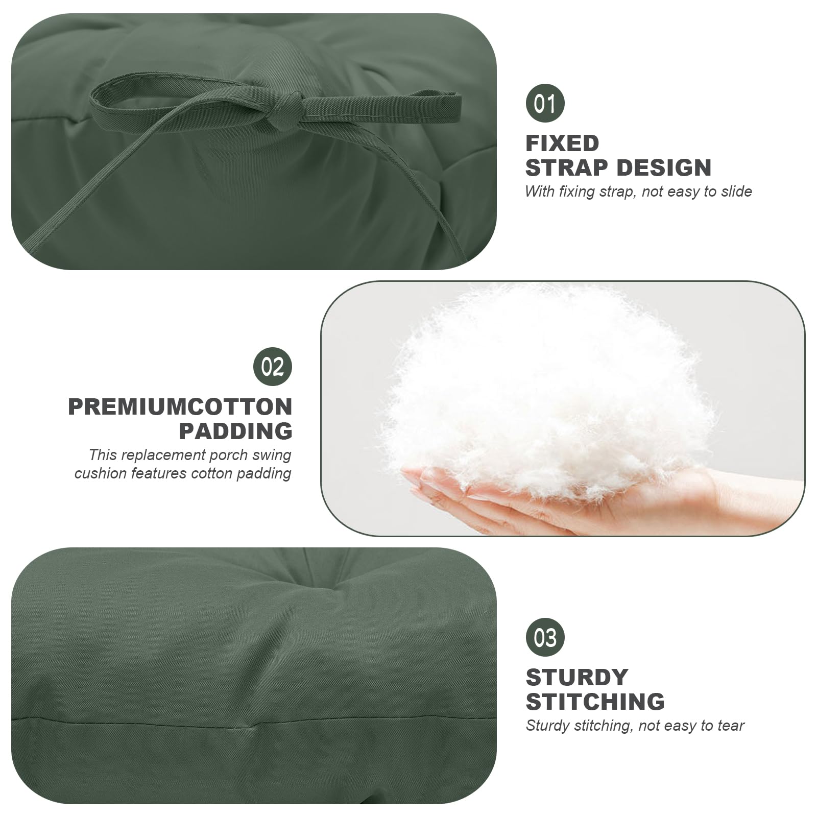 GPQAWER Porch Swing Cushions dark green packaging
