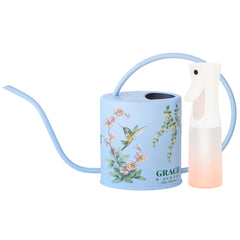 Grace and August Indoor Watering Can and Mist Spray Bottle Set in Hummingbird Blue
