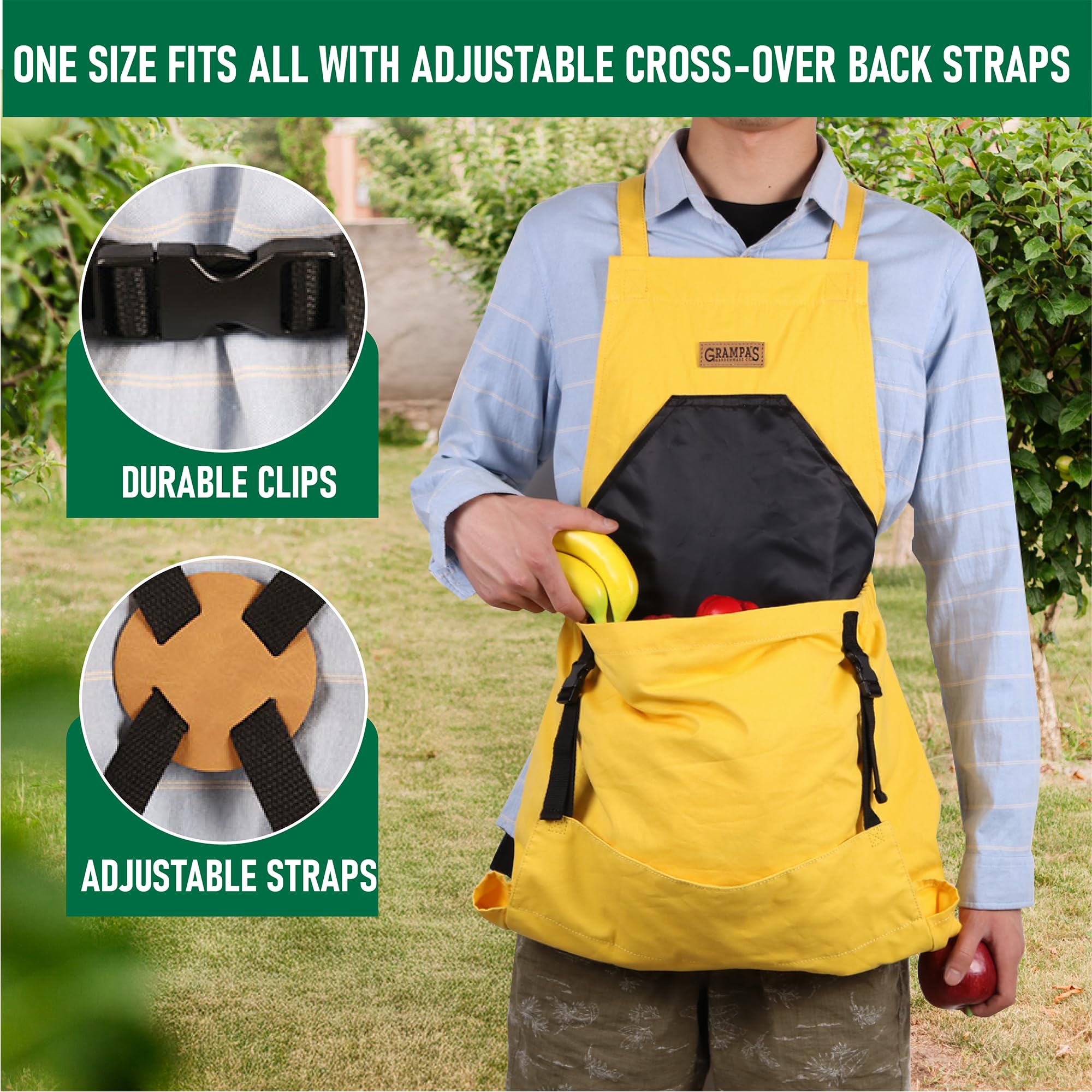 Grampa's Weeder Gardening Apron adjustable back straps
