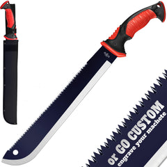 Grand Way Machete with 12-inch blade and sheath, side view