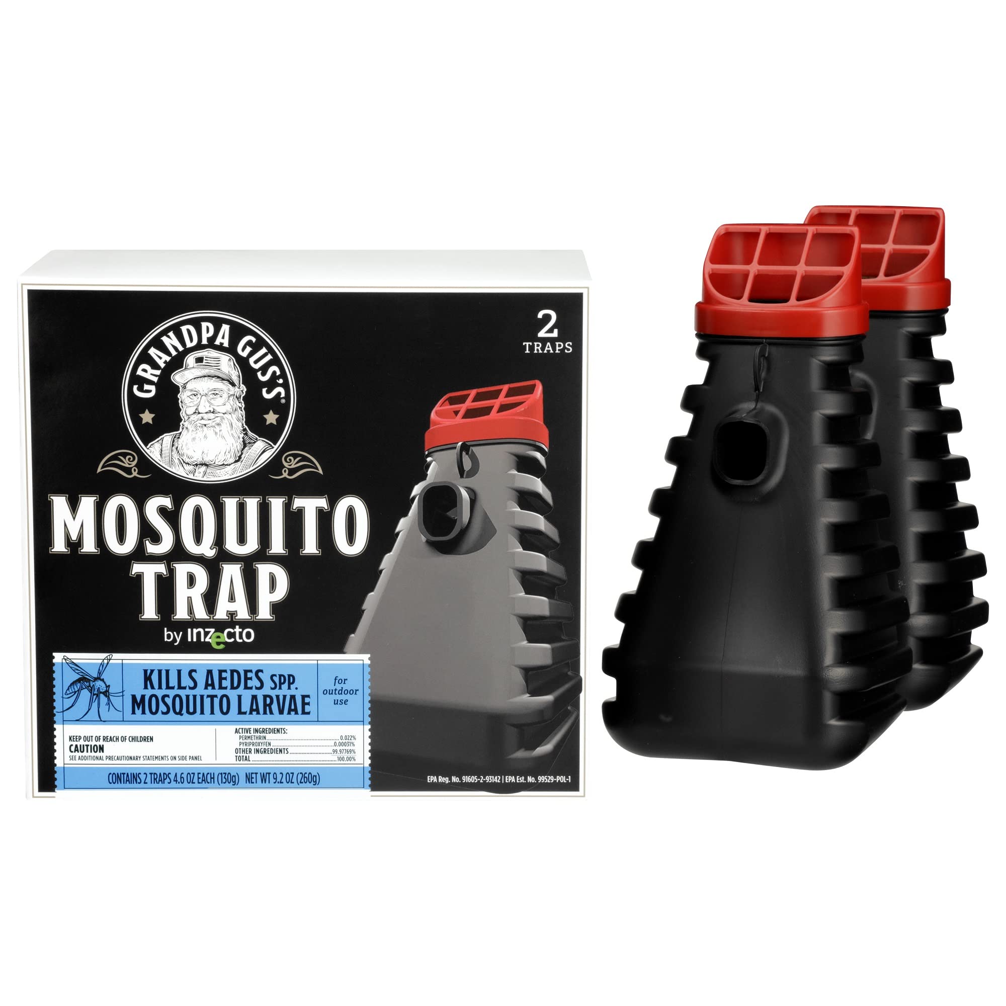 Grandpa Gus's Mosquito Trap front view with water added